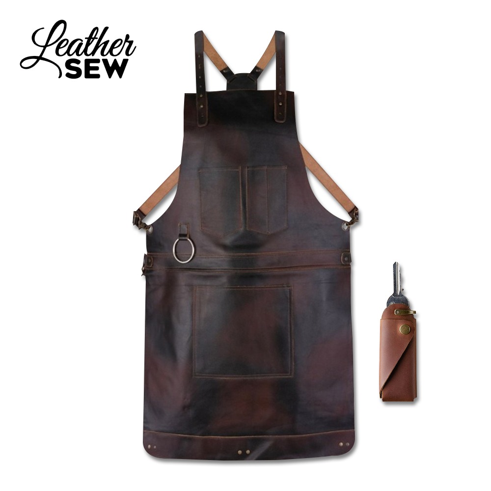 Elevate Everyday Style: Leather Apron & Key Holder Set